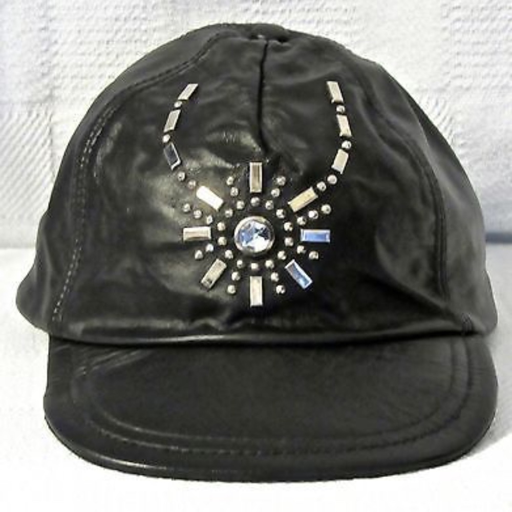 Hatquarters USA Black Genuine Leather Baseball Cap